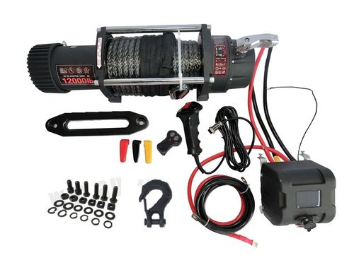 12000 SYNTHETIC ROPE ELECTRIC WINCH -12V